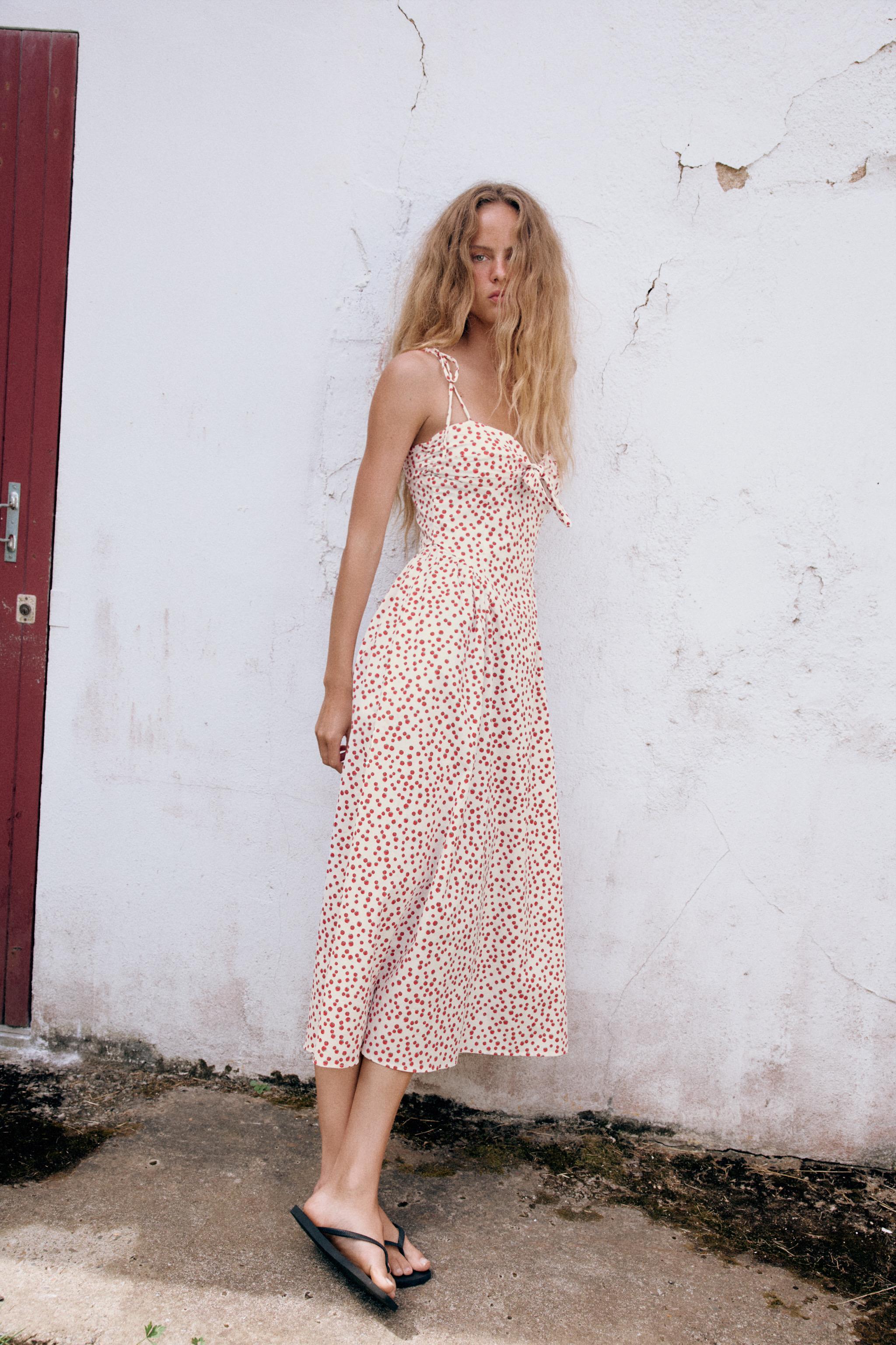 ROBE MI-LONGUE IMPRIMÉE EN POPELINE